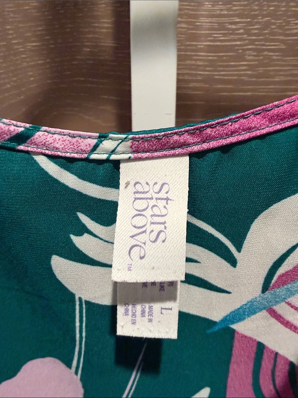 Teal Floral Slip Dress Nighty - Picture 2 of 3